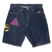 Load image into Gallery viewer, 2008 bbc astronaut appliqué denim shorts
