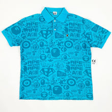 Load image into Gallery viewer, Bape Logo Collage Apehead Pique Polo
