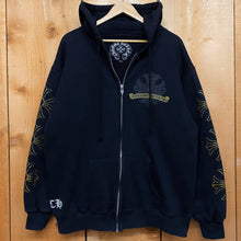 Load image into Gallery viewer, 2009 chrome hearts dagger zip up hoodie gold logos
