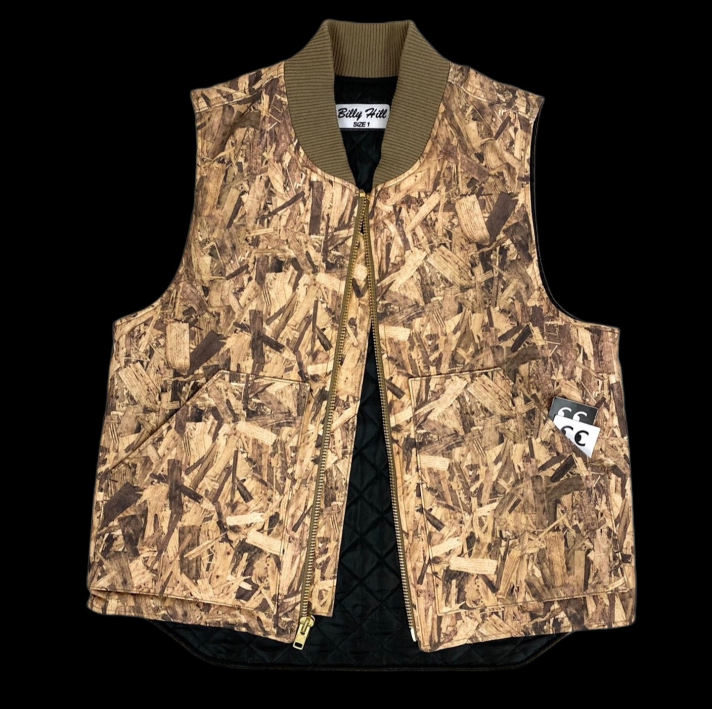 billy hill osb wood chip camo vest