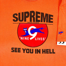 Load image into Gallery viewer, 2009 supreme nine lives see you in hell tee
