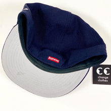 Load image into Gallery viewer, Supreme Hebrew New Era Fitted Cap Hat 7 1/2 Navy
