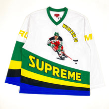 Load image into Gallery viewer, Supreme Crossover Hockey Top Jersey 2019 White Green Yellow
