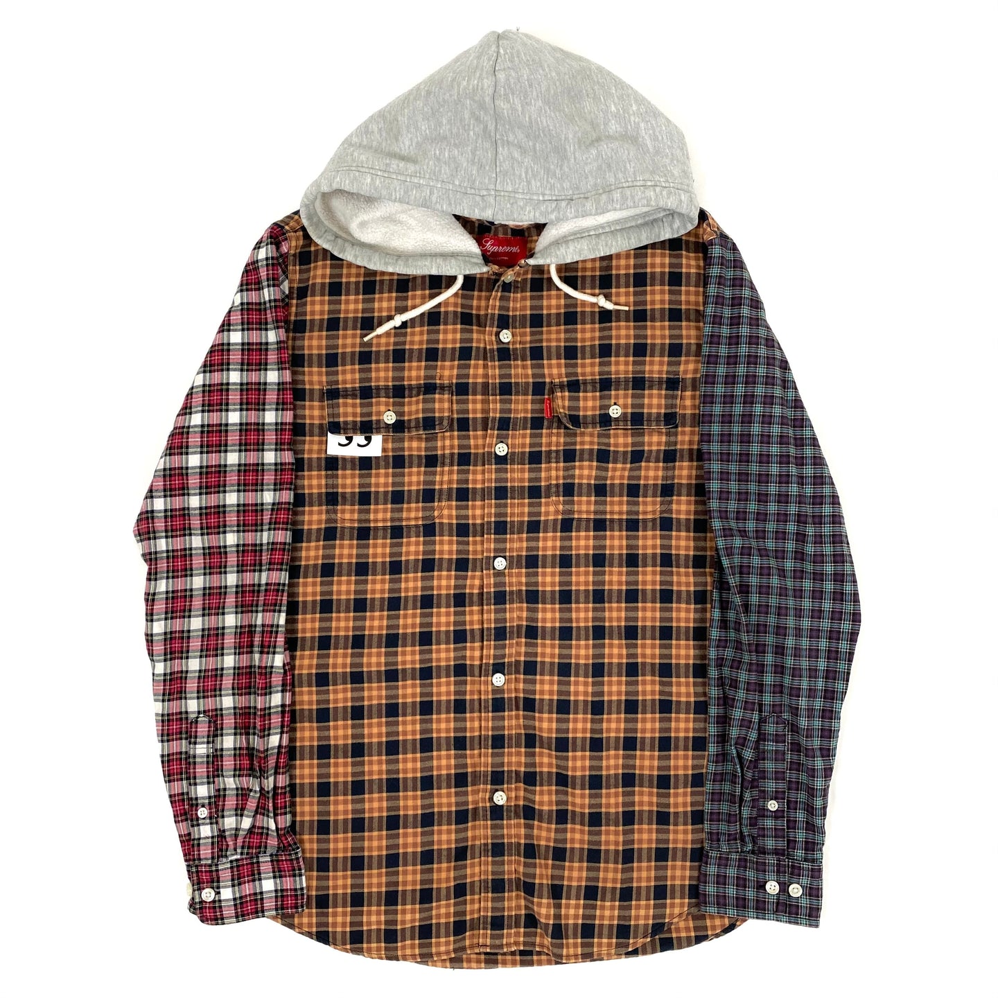 Supreme Multi Plaid Hooded Flannel Button Down Shirt 2014