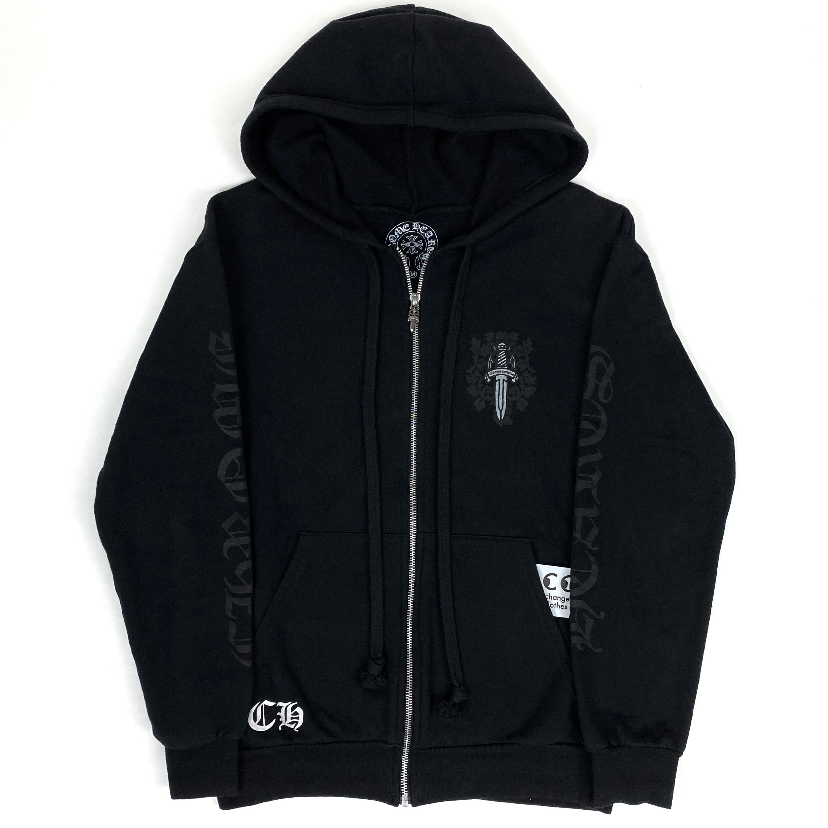 chrome hearts vine dagger tonal zip up – change clothes