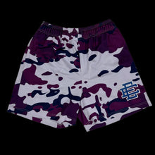 Load image into Gallery viewer, eric emanuel purple camo mesh shorts
