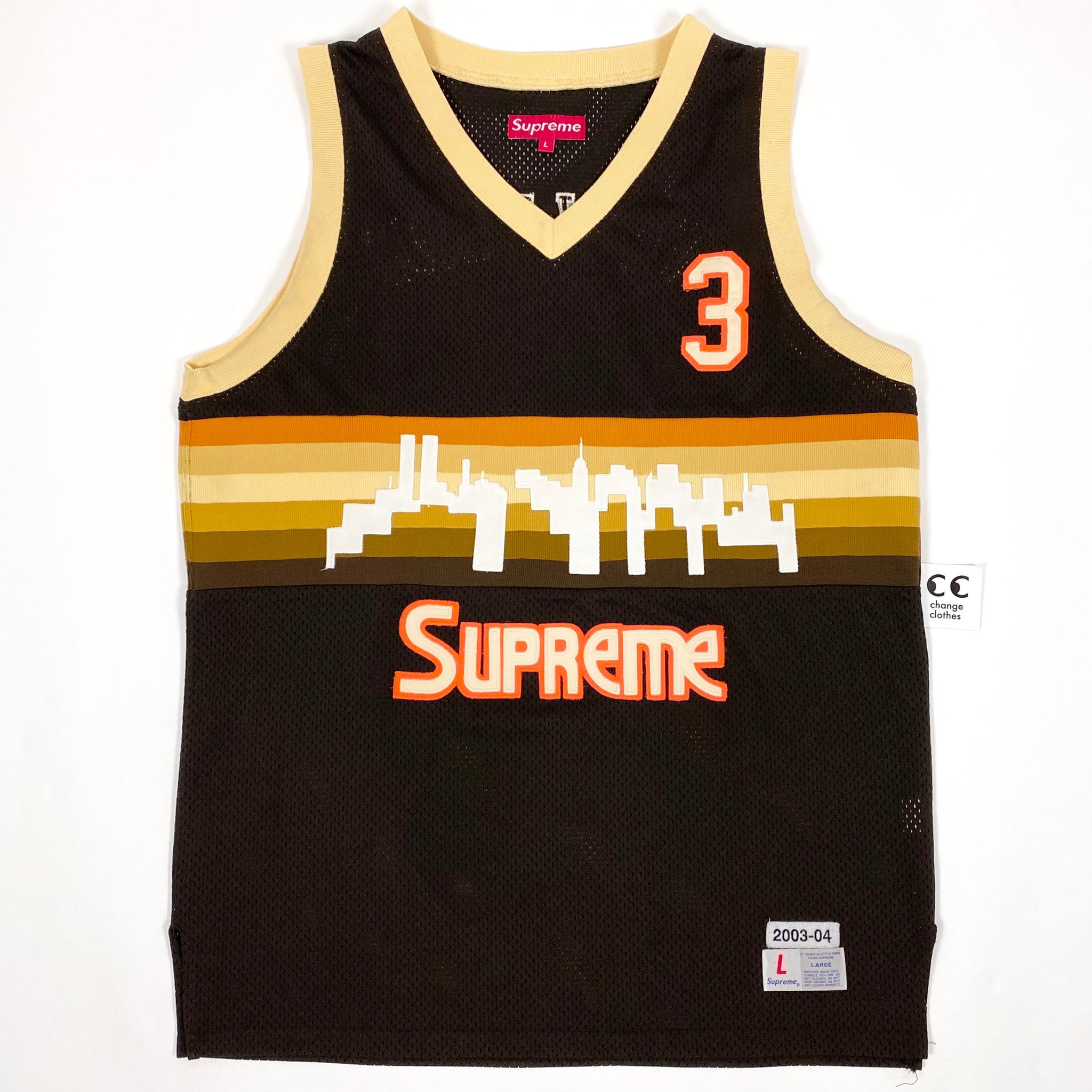 2003 supreme nuggets basketball jersey brown – change clothes