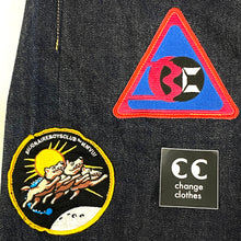 Load image into Gallery viewer, 2008 bbc astronaut appliqué denim shorts
