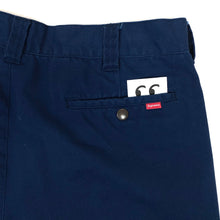 Load image into Gallery viewer, Supreme Work Shorts Navy 34
