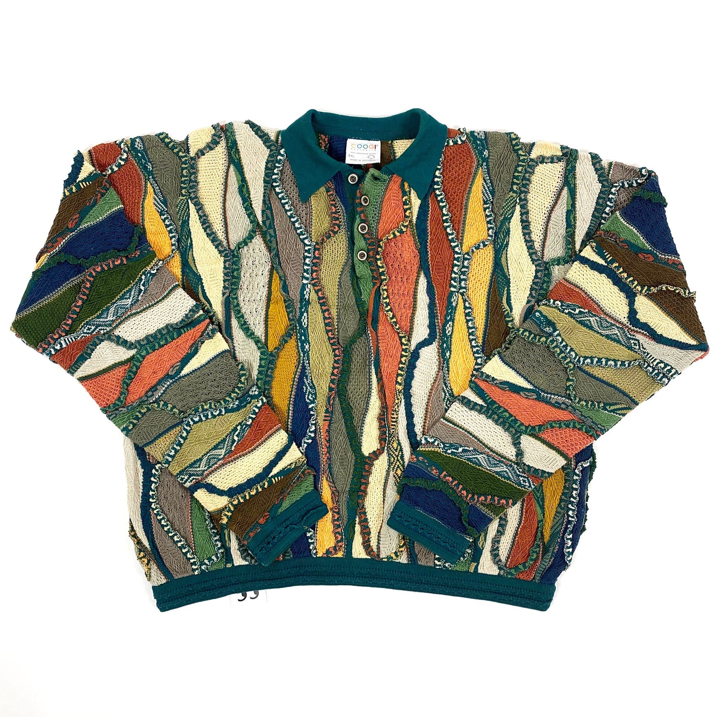 Coogi Rugby Sweater 3D Knit Biggie XXL Vintage