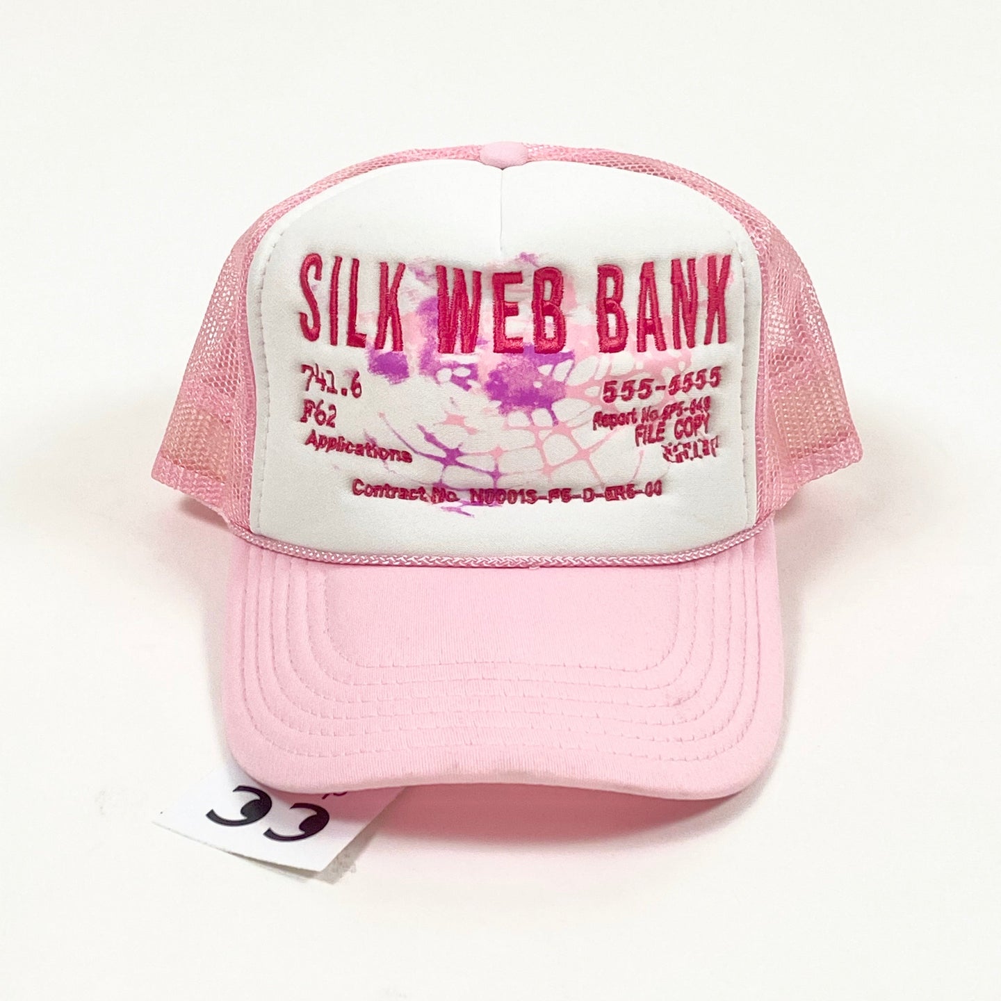 Spider Worldwide Silk Web Bank Trucker Cap Pink White Hat