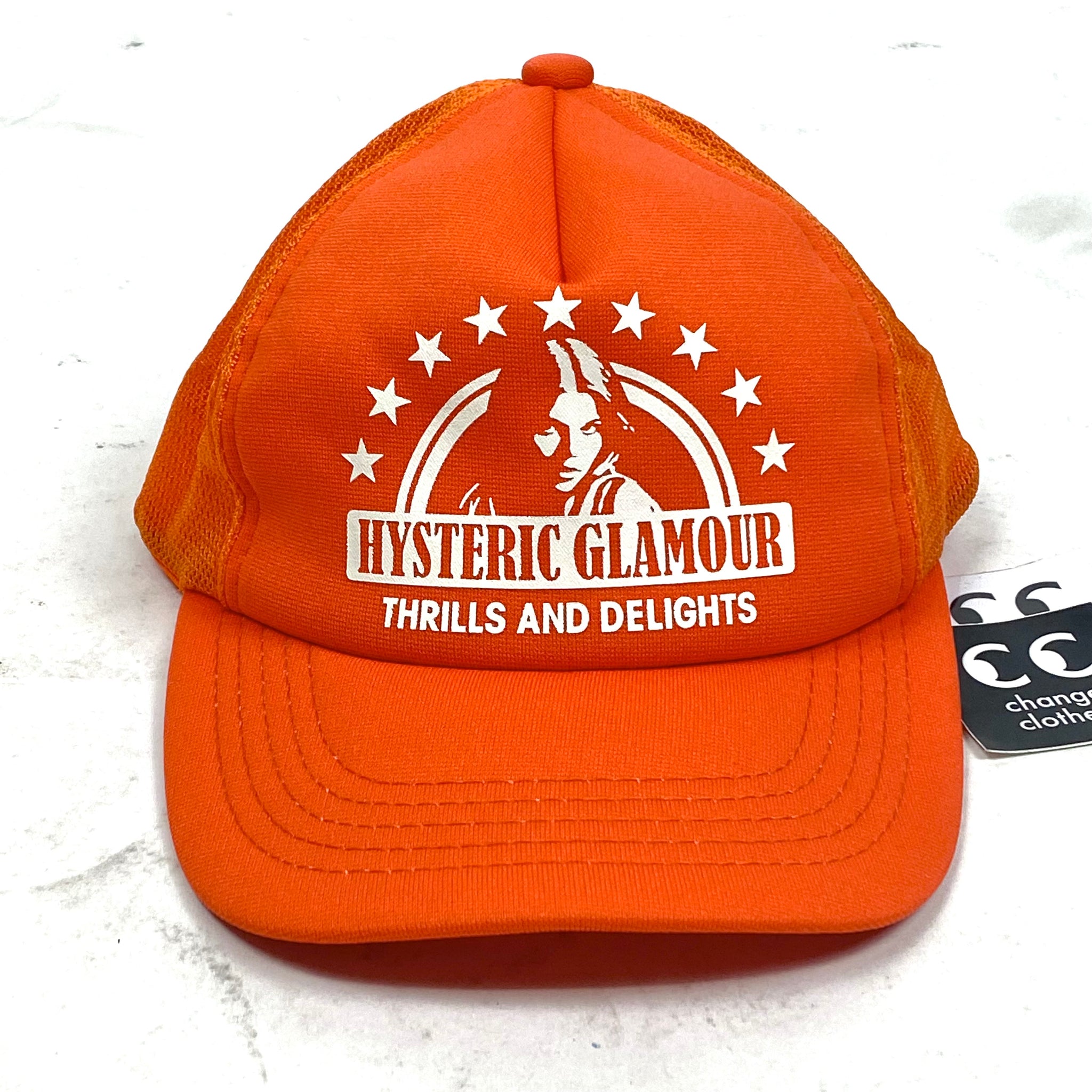 hysteric glamour thrills & delights trucker hat – change clothes