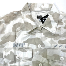 Load image into Gallery viewer, Bape 1st Snow Camo Military Button Up Shirt
