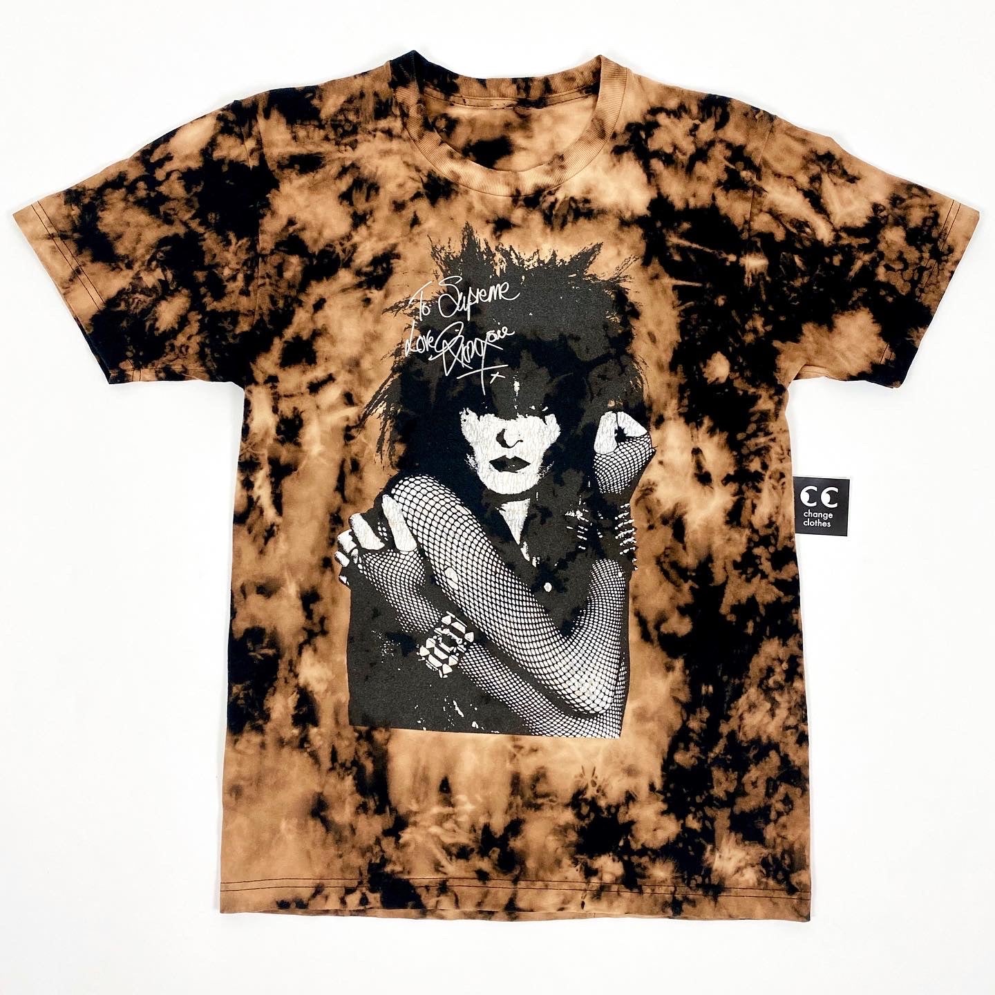 Supreme Siouxsie Tee Shirt change clothes customs Bleach Dye