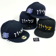 Load image into Gallery viewer, Supreme Hebrew New Era Fitted Cap Hat 7 1/2 Navy
