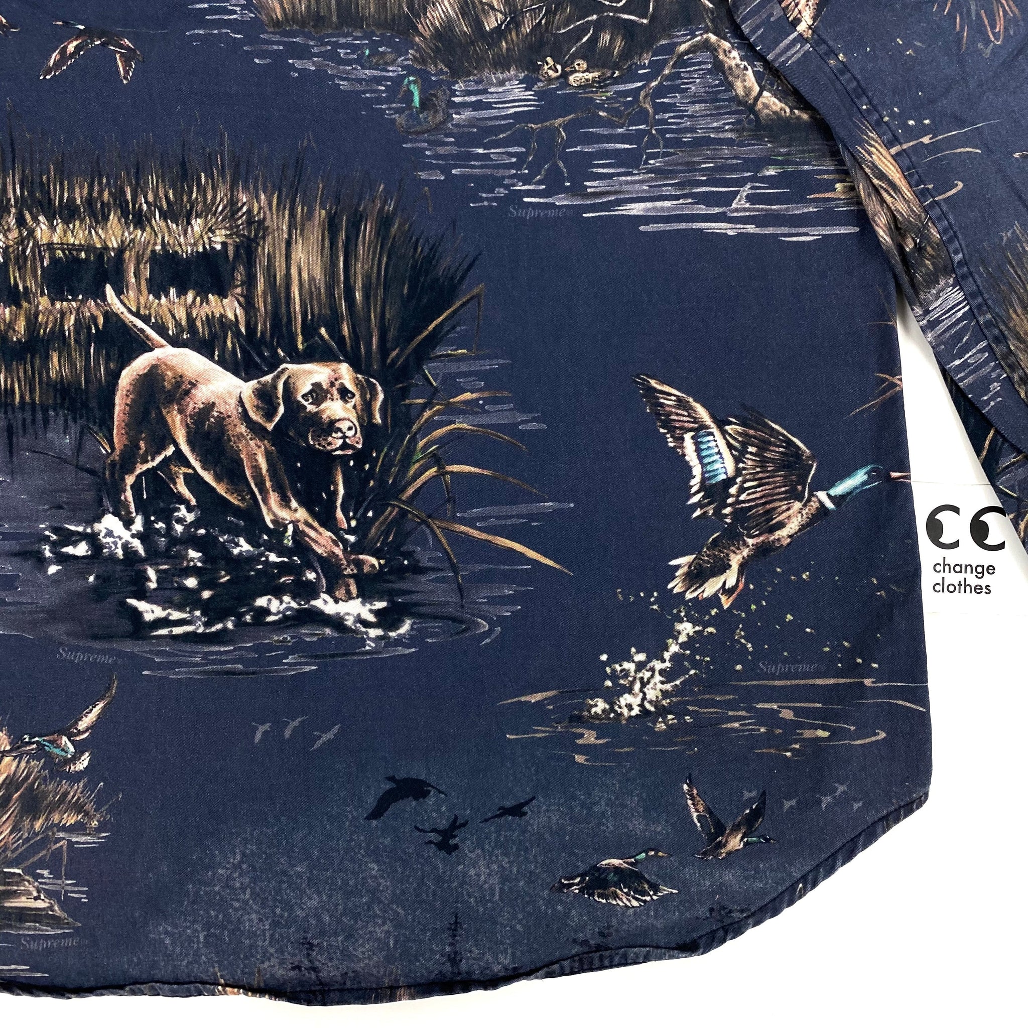 希少 Supreme Dogs & Ducks Shirt ネイビー 極美品 Supreme Dogs & Ducks Button Up Shirt – change clothes