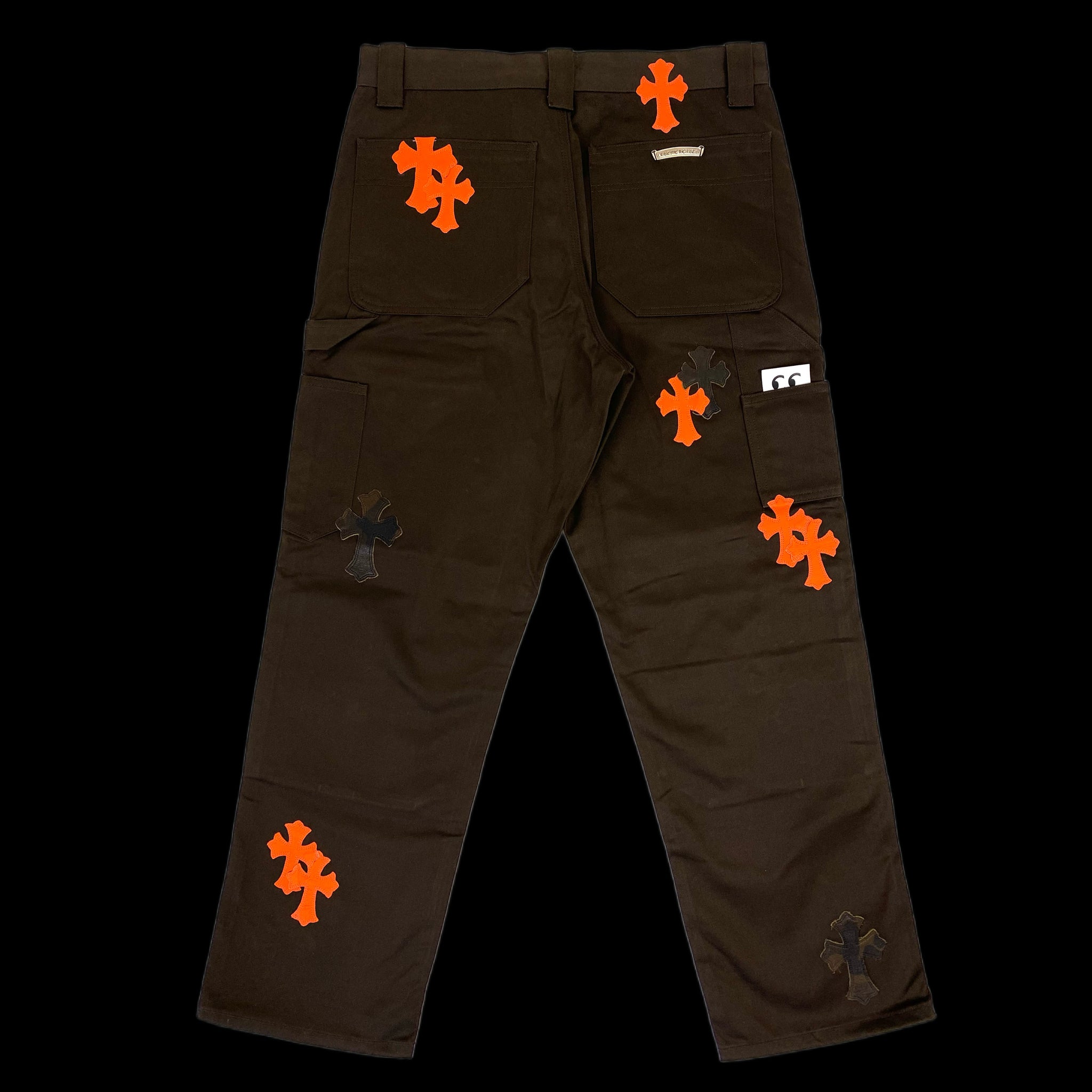 Buy Chrome Hearts Cross Patch Carpenter Pants 'Brown/Orange