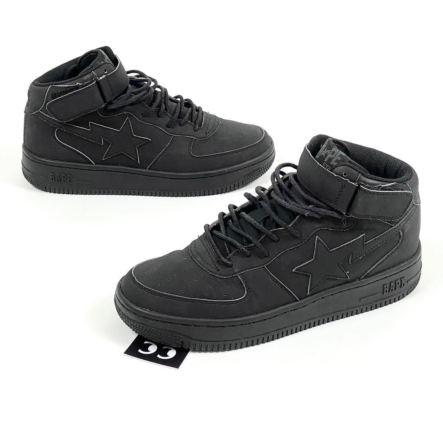 Bape All Black Bapesta Mid Sneakers