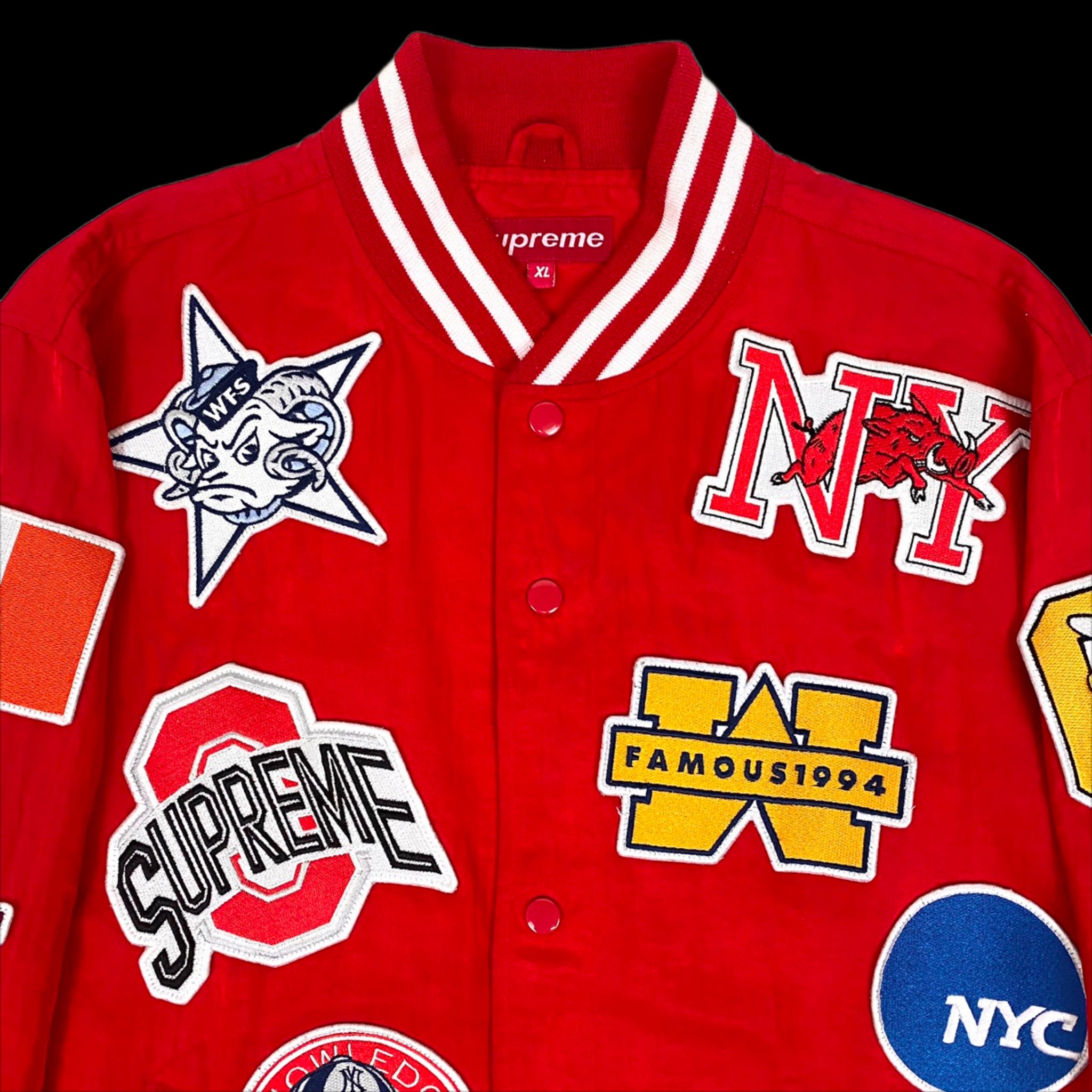 2007 supreme ncaa varsity jacket – change clothes