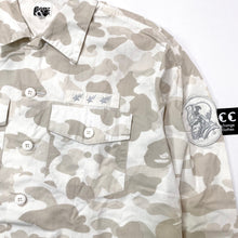 Load image into Gallery viewer, Bape 1st Snow Camo Military Button Up Shirt
