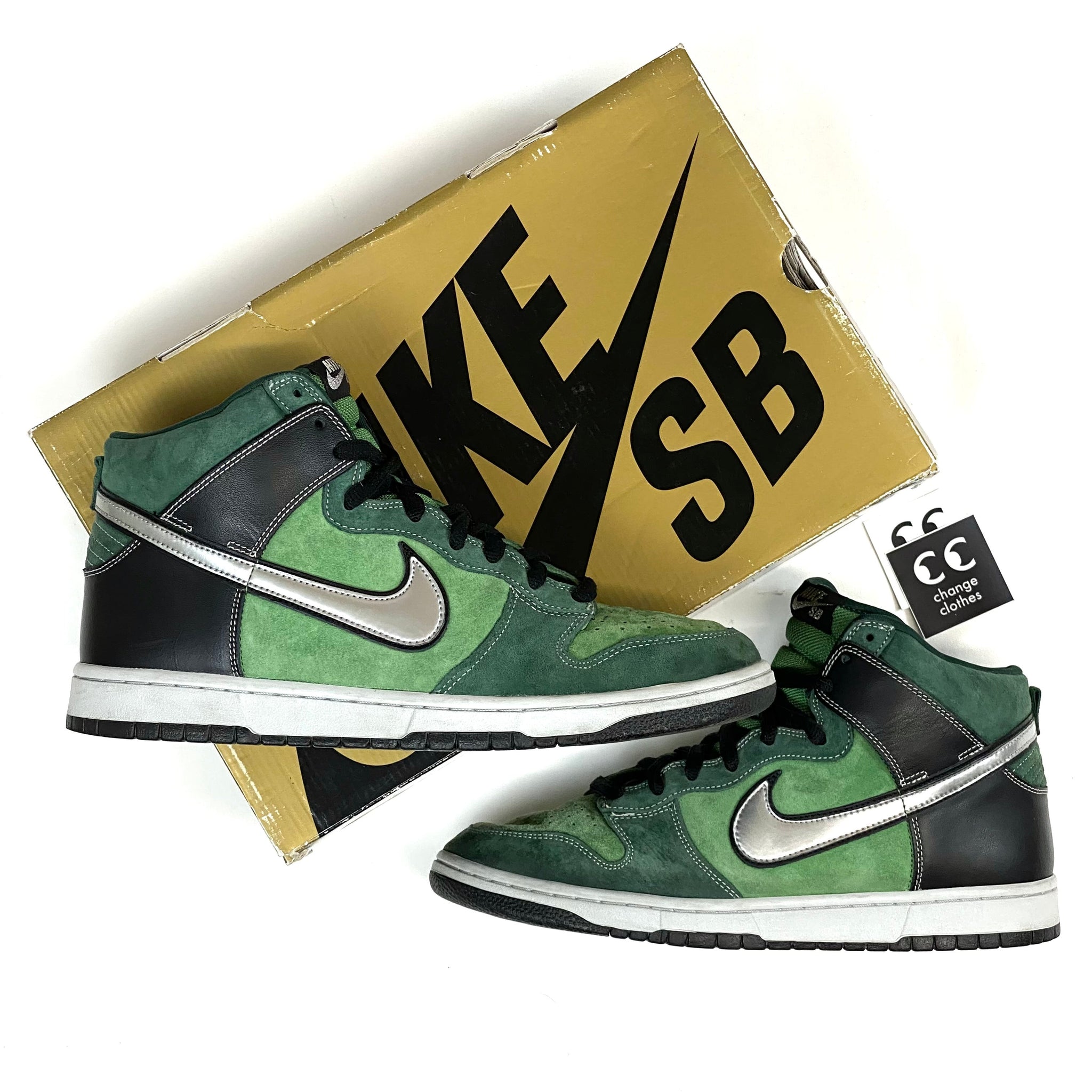 NIKE SB DUNK HIGH BRUT 2007 GREEN TOMATILLO METALLIC SILVER