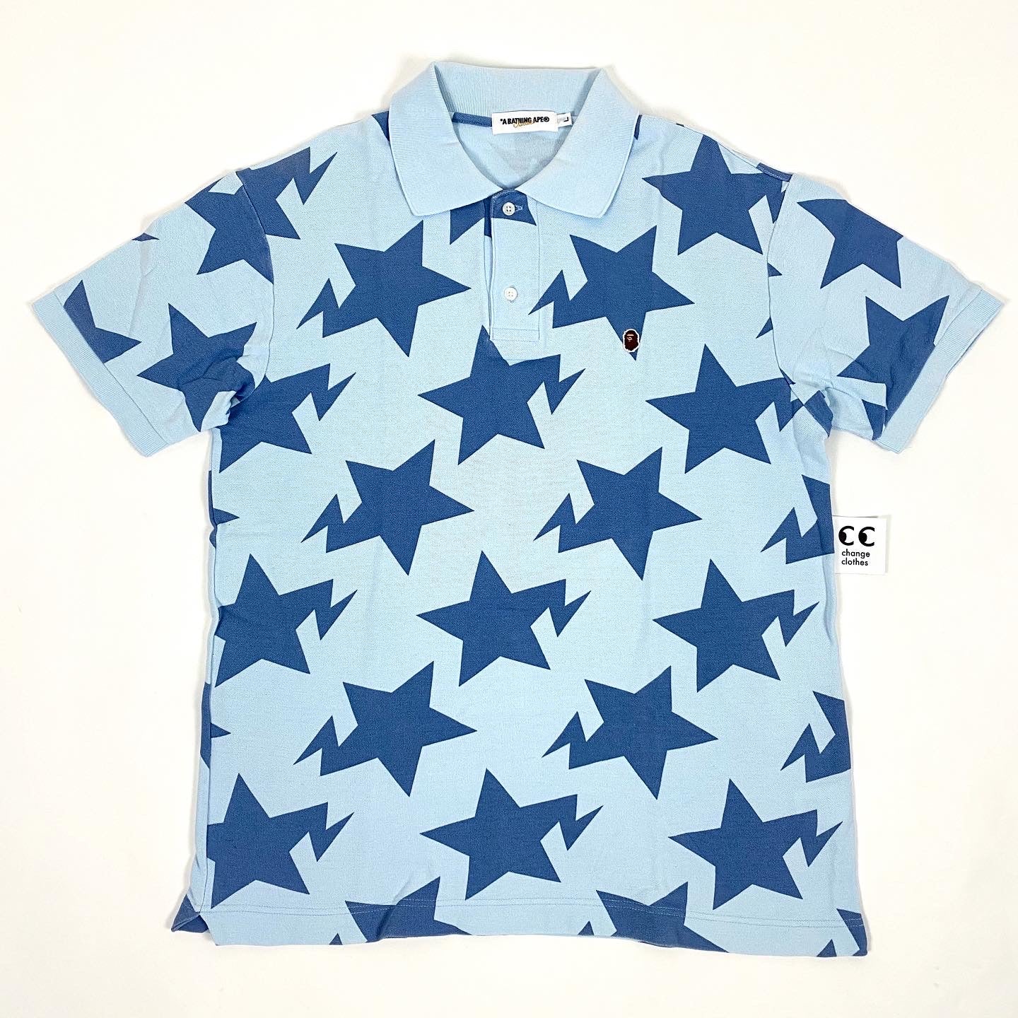 Bape Big Sta Pattern Apehead Pique Polo Shirt