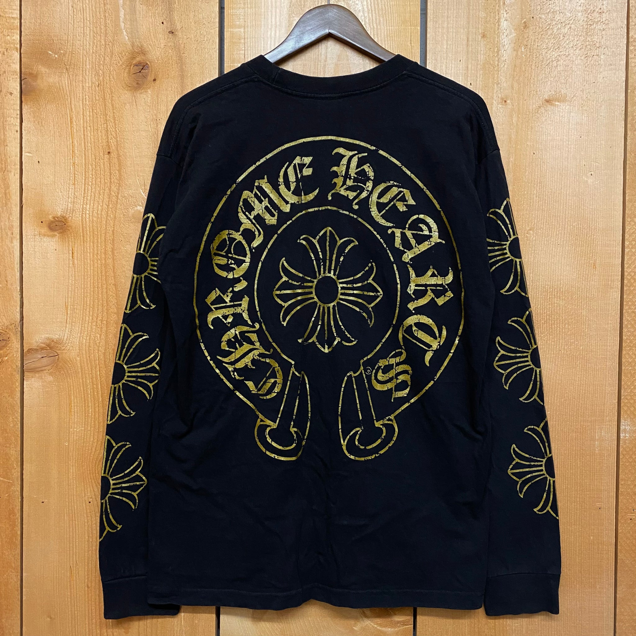 2000s chrome hearts big horseshoe plus cross sleeves l/s – change