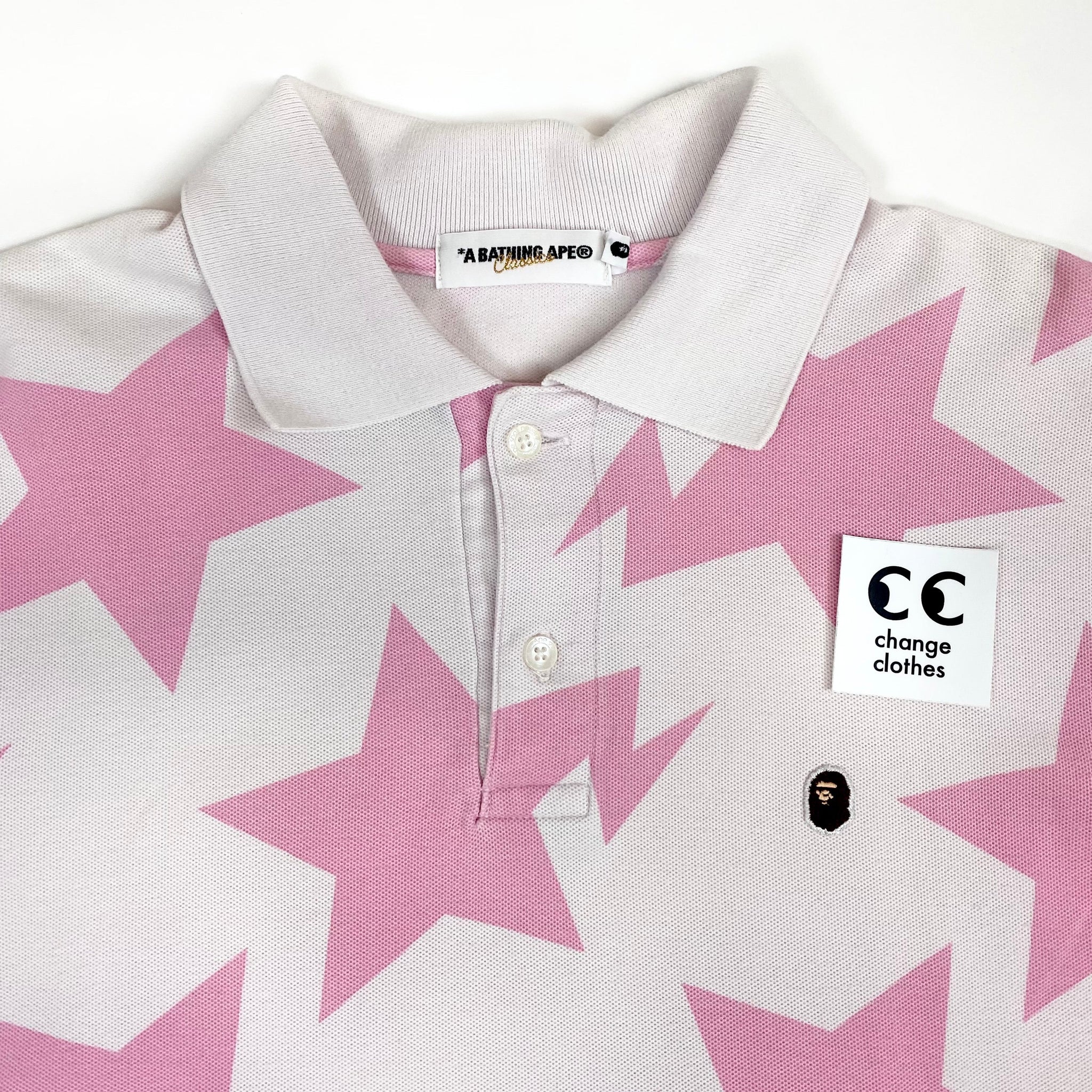 Bape Sta Allover Print Polo Shirt 2007 change clothes Bape Sta Allover Print Polo Shirt 2007 change clothes