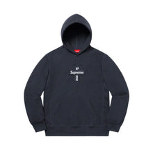 Load image into Gallery viewer, Supreme Cross Box Logo Hoodie Navy Medium
