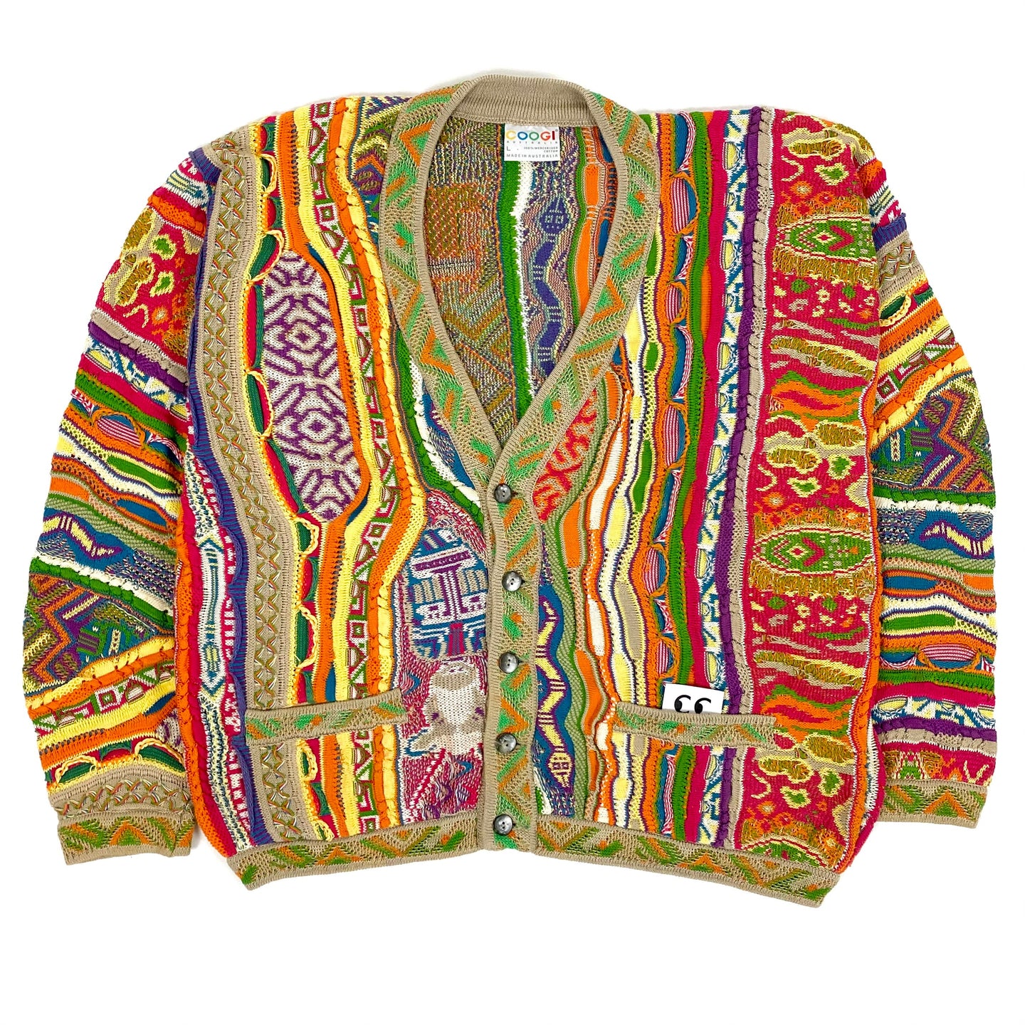 OG Coogi Sweater Knit Cardigan Vintage Snakes