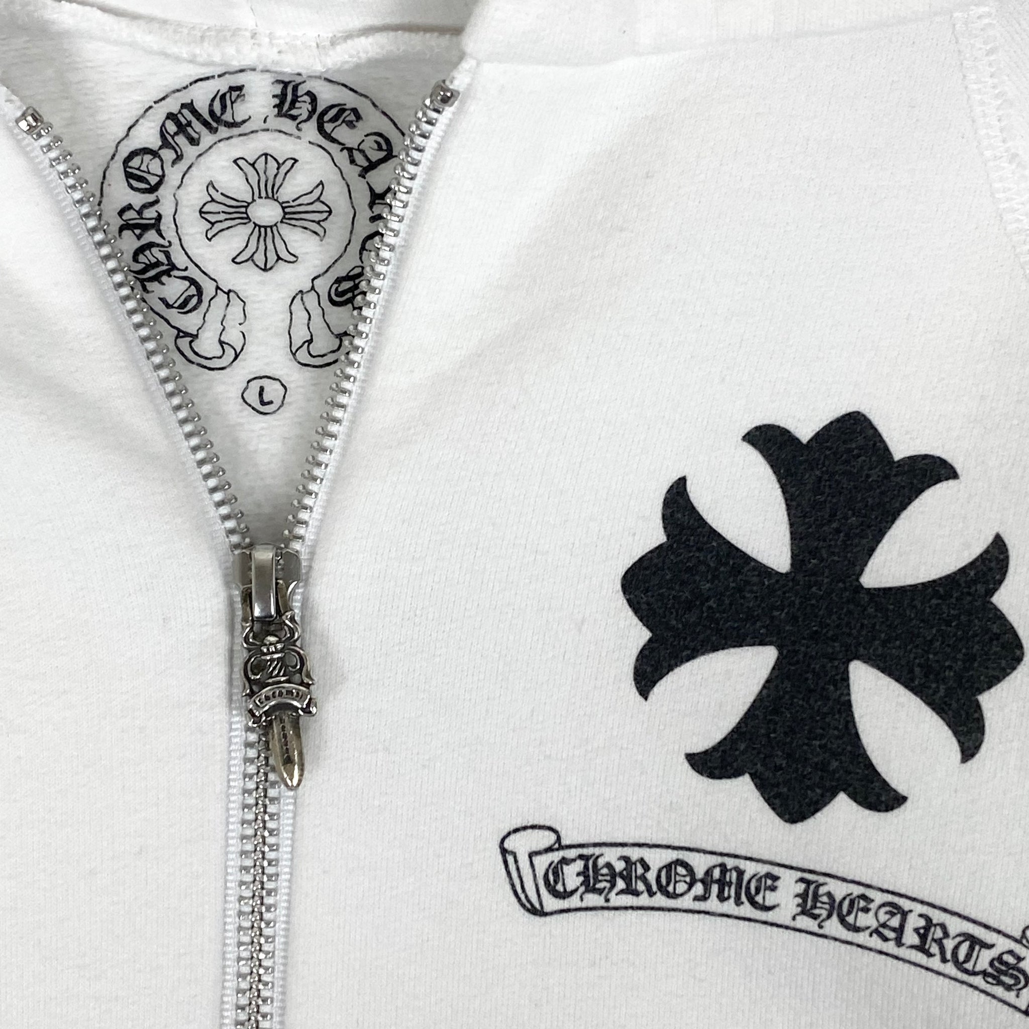 chrome hearts dagger zip up spiral crosses hoodie – change clothes
