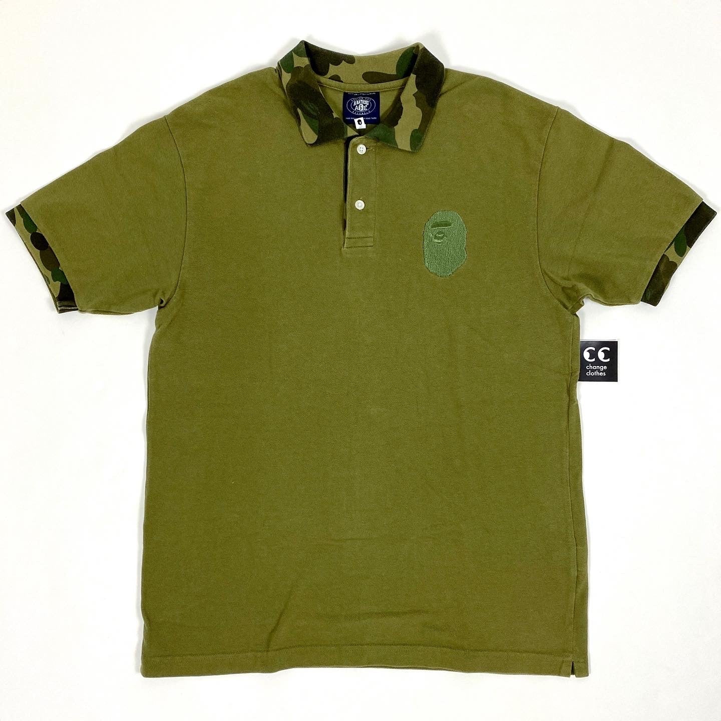 Bape Big Ape Head Contrast Camo Polo