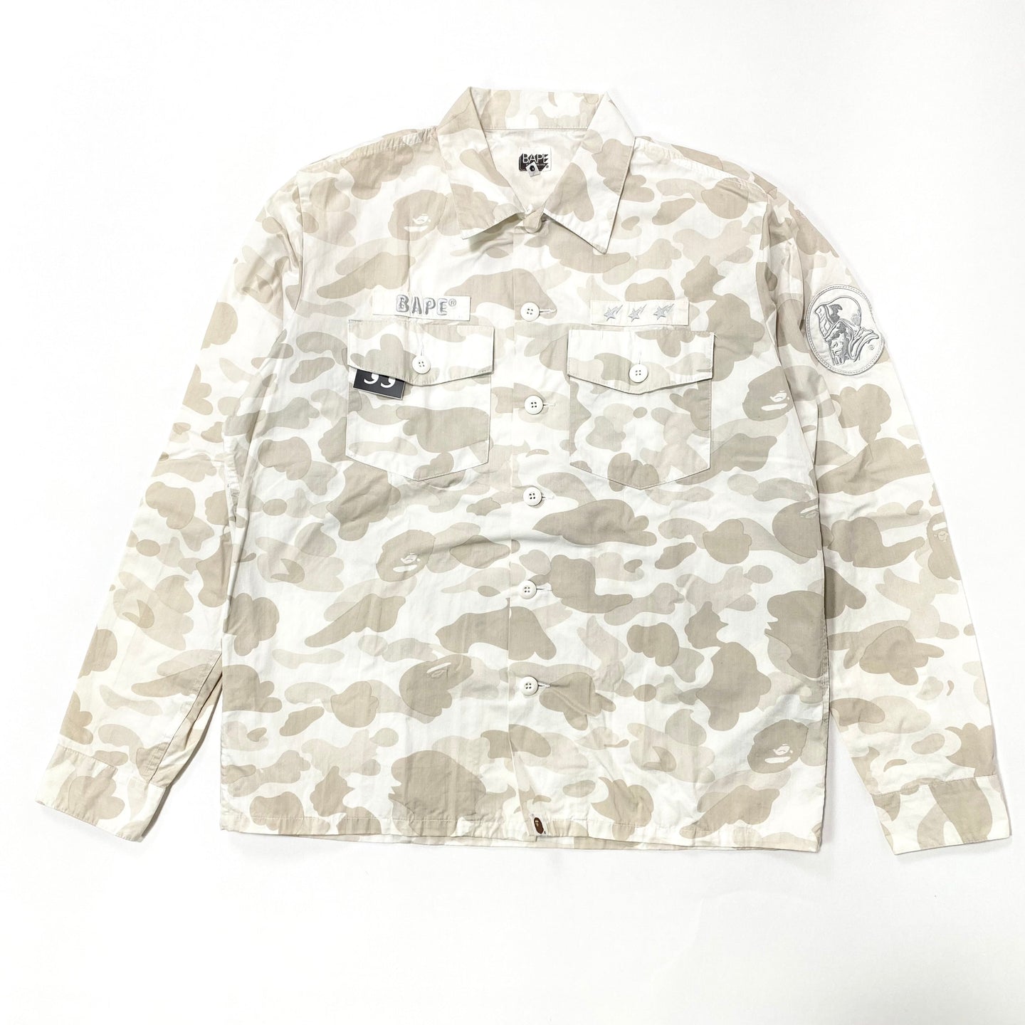 Bape 1st Snow Camo Military Button Up Shirt