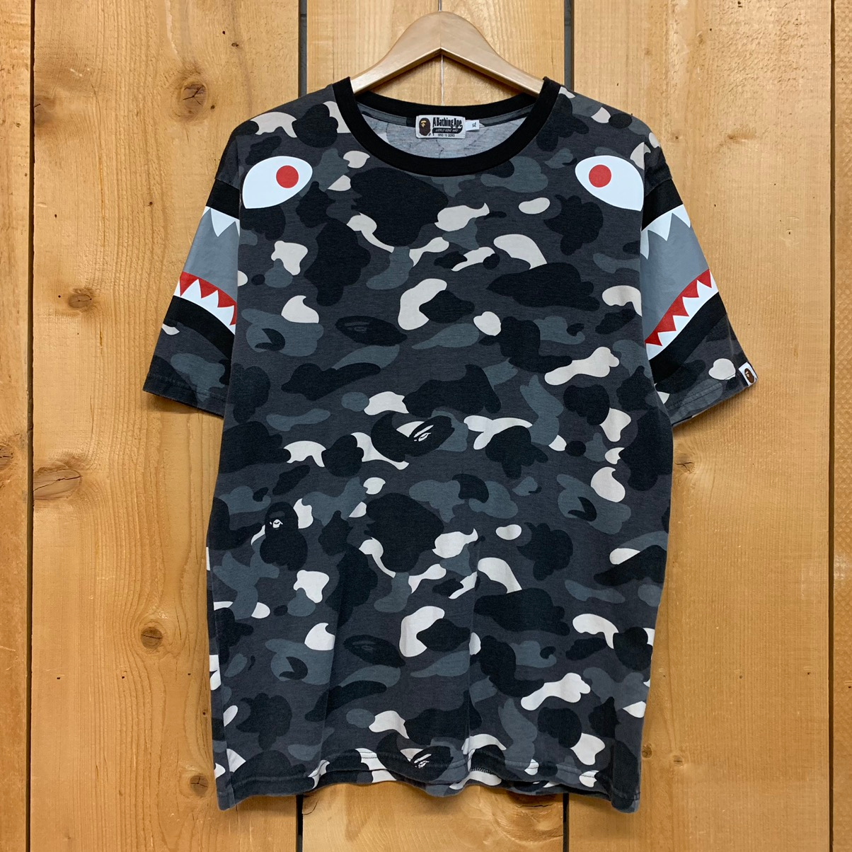 bape shark shoulder tee shirt city camo